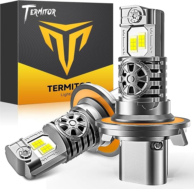 Termitor Upgraded 9008/H13 Light Bulbs,100,000LM 15X Brightness,6500K Cool White, Off-Road Use Only, 85K+ Hours Service Life, True 1:1 OEM Size, IP68, Plug N Play, Tail Light Assemblies, Pack of 2