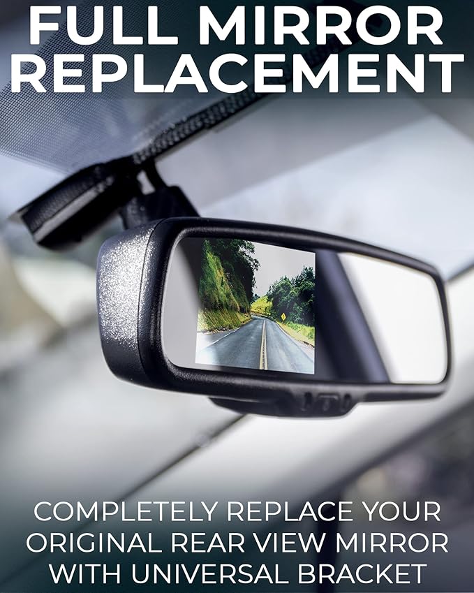Master Tailgaters 10.5" OEM Rear View Mirror with 4.3" LCD Screen + OnStar Buttons for Existing Wiring | Rearview Universal Fit | Auto Adjusting Brightness LCD | Anti Glare | Full Mirror Replacement