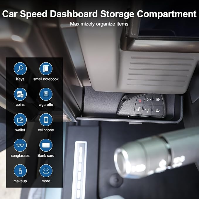 Center Console Organizer Storage Tray Compatible with Hummer EV 2022-2026 SUV/SUT ABS Driver Side Coin Container Inner Organizer Tray, Interior Storage Accessories