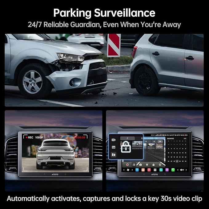 ATOTOZONE AC-FHD02DV FHD 1080P On-Dash DVR Camera, GPS Track Playback,136°Wide Angle，WDR，Night Vision，24H Parking Mode,G-Sensor,Loop Recording,Outage-Proof，Support 128GB Max，Only for X10 Series
