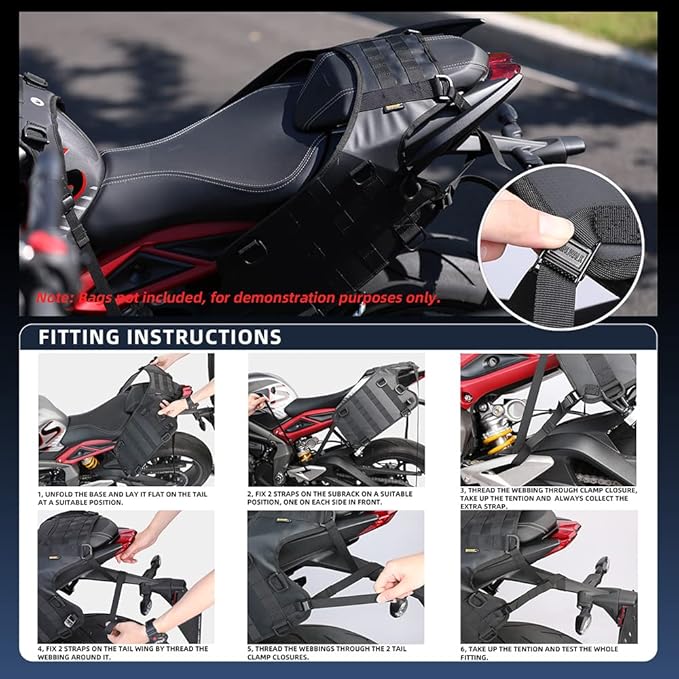 Rhinowalk Motorcycle Saddle Bag/Tail Bag/Seat Bag Universal Saddle Bag Mounting Base