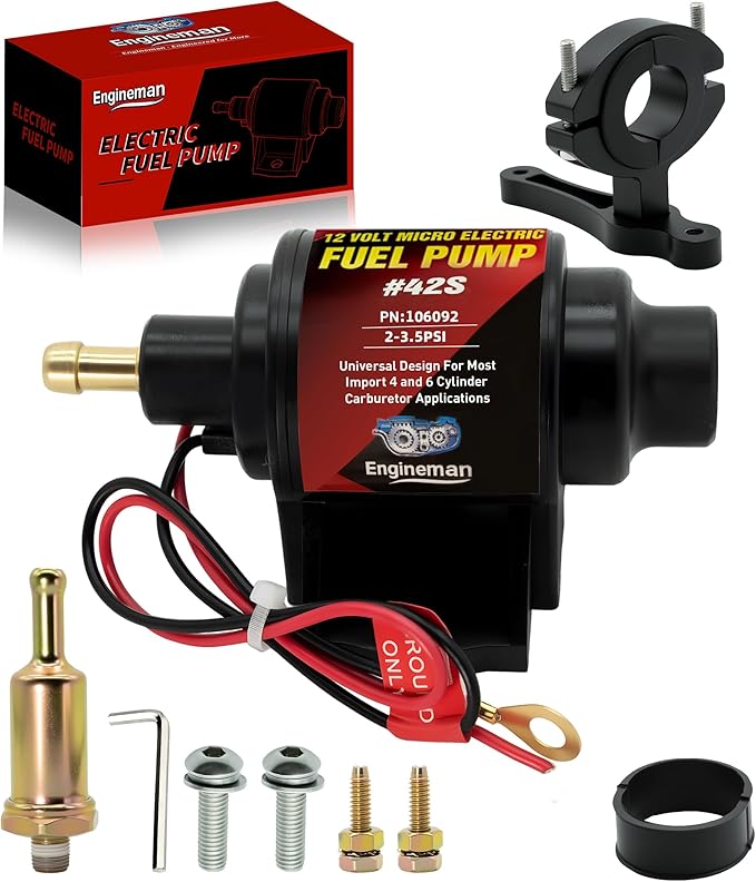 Electric Fuel Pump 2-3.5psi 12V Electric Transfer Universal Low Pressure Gas Diesel Fuel Pump for All 12V Motorcycle Cars Trucks Boats Carburetor