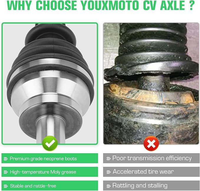 Youxmoto Front CV Axle For Polaris; 2000-2003 Sportsman 500; 1999-2000 335; 2001-2004 400; 2000-2002 Magnum 325 4X4; Scrambler 400; Xpedition 325; 425. 1999-2003 Scrambler 500, Drive Half Shaft