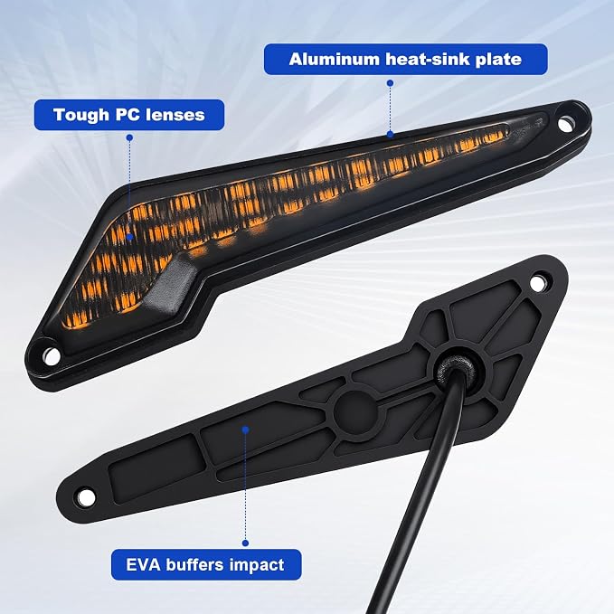 UTV Turn Signal Kit with Lever Column Switch and Triangular Amber Light,Pre-Wired, Plug and Play with Horn, Compatible with Polaris, Can-Am, Pioneer, Kawasaki, CFMOTO
