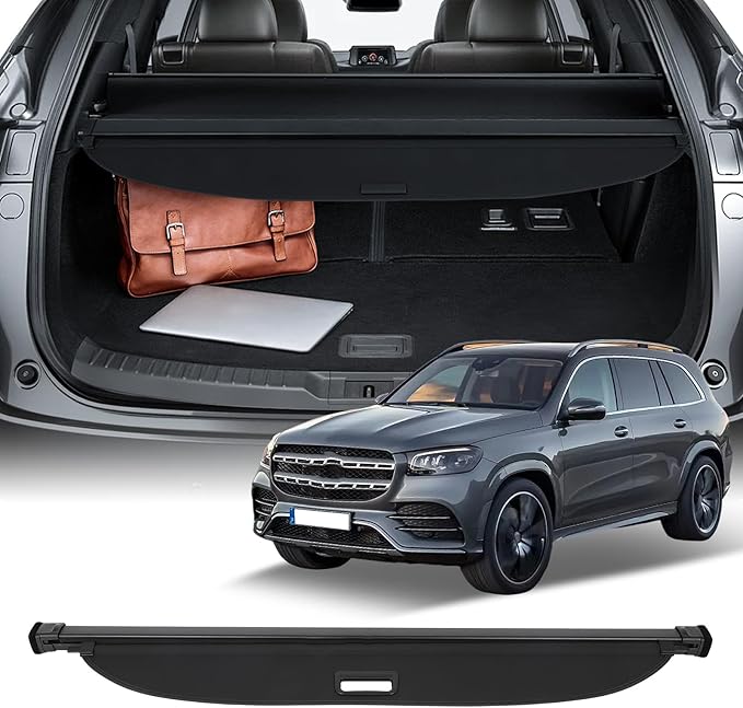 SCITOO Cargo Cover Shade 2021-2025 for Mercedes-Benz GLS Accessories Retractable Trunk Shielding Shade Cargo Anti-Peeping Luggage Tonneau Cover Privacy Screen