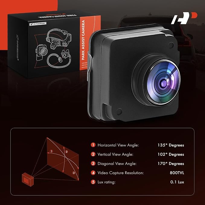 A-Premium Rear View Backup Camera Compatible with Jeep | Parking Camera for 2017 2018 2019 2020 2021 Compass - Replace# 56038991AK