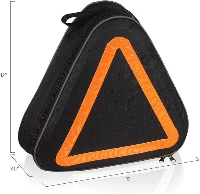 ONIVA - a Picnic Time Brand Roadside Emergency Car Kit, Auto Vehicle Safety Road Side Assistance with Jumper Cables and Car Tool Kit, (Black with Orange Accents)