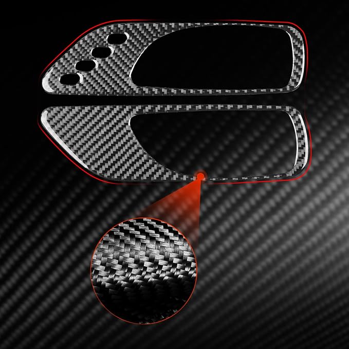 Soft Carbon Fiber Car Interior Door Handle 2/Piece Decorative Sticker for Lexus RC300 350 200T 15-24 Carbon Fiber Interior Accessories