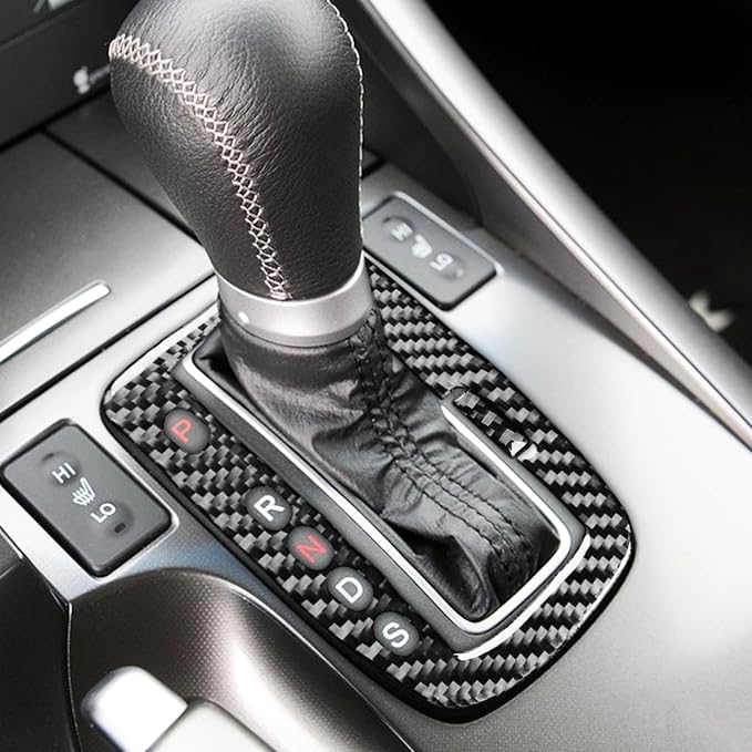 Black Soft Carbon Fiber car Interior Gear Frame 2/Piece Decorative Sticker Suitable for Acura TSX 09-14 Carbon Fiber car Interior