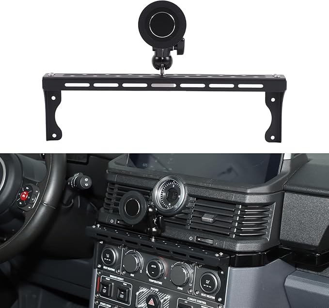 Compatible with INEOS Grenadier 2020-2024 Car Phone Mount and Walkie Talkie Mount Stand Set, Centre Console Multifunctional Track Mobile Phone Holder Expansion Platform (Style F)