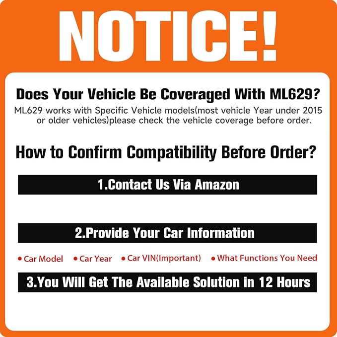 Autel MaxiLink ML629 Automotive OBD2 Scanner, 2026 Newer Model Upgraded of AL619, ML619, AL519, Car Code Reader Check Engine ABS SRS Transmission Diagnostic Scan Tool, Auto VIN, Ready Test, DTC Lookup