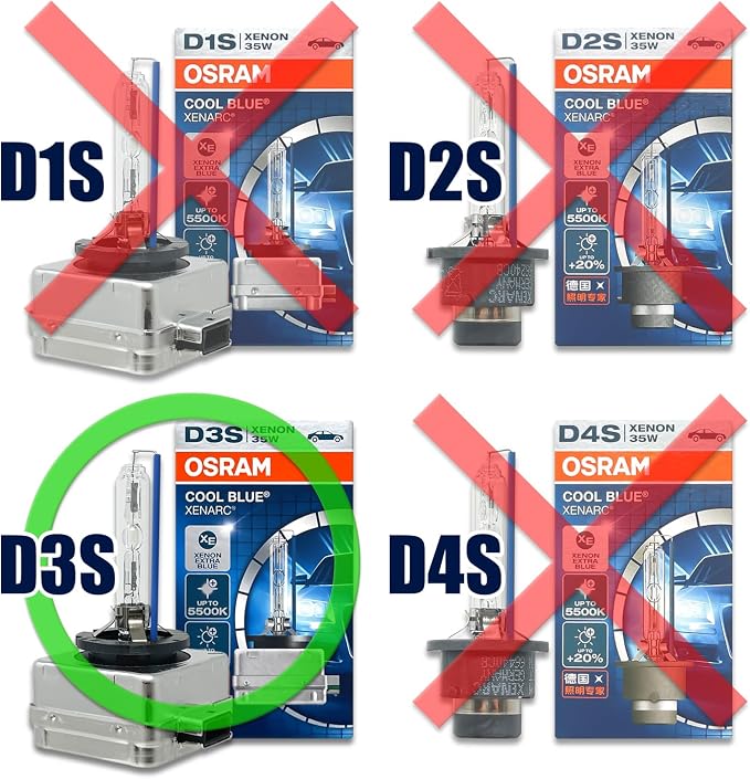 Osram Xenarc D3S Cool Blue 66340CB HID Xenon Headlight Bulbs 42V 35W 5500K Made in Germany | Pack of 2