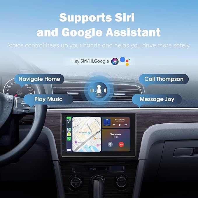 Haudio 7-Inch Double Din Car Stereo with Wireless CarPlay & Android Auto, Bluetooth, GPS Navigation, Backup Camera, Android OS, 2G+32G, for Toyota Ford Chevrolet Honda Dodge