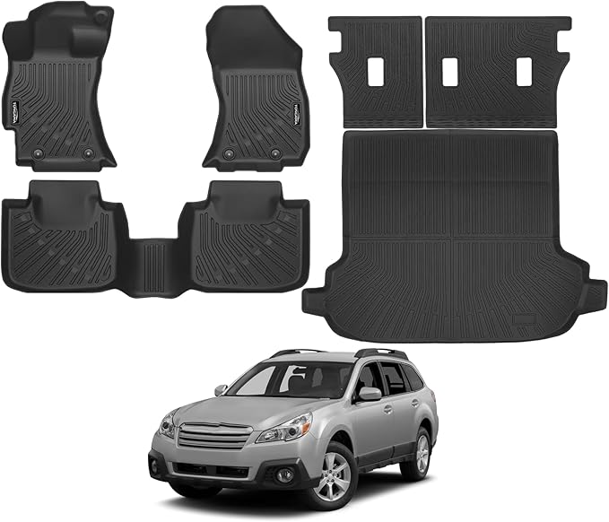 Tongama-Floor Mats for 2015-2019 Subaru Outback, All Weather TPE Floor Liners and Trunk Mat and Backrest Mats Protectors for Subaru Outback Interior Accessories