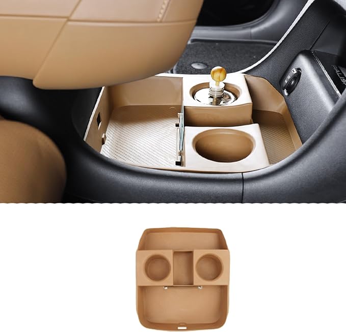 Compatible with 2026 Hyundai Palisade Center Console Organizer Compatible with Hyundai Palisade 2026 Accessories Console Tray, Console Armrest Stoage Box Cup Holder (7-Seat)-Brown