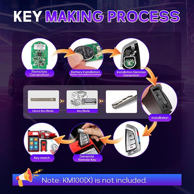 Autel IKEY Razor Programmable Smart Key 2024 Key Fob for BMW Key Creation 4 Buttons Ultra-Long Range OE Quality 700+ Vehicles Car Key Replacement Programmed with Autel KM100 IM508 IM608