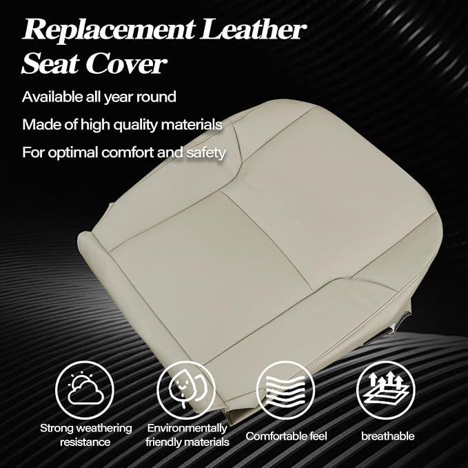 SecosAutoparts Driver & Passenger Side Bottom & Top Lean Back Leather Seat Cover Tan Compatible with Toyota 4Runner Limited 2003 2004 2005 2006 2007 2008 2009