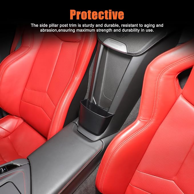 Center Console Organizer Armrest Seat Storage Compatible with Corvette C8 2020-2025-2026 Between Seat Rear Waterfall Phone Charger Cover Insert Organizer Pocket Tray Box Accessories (1PC)