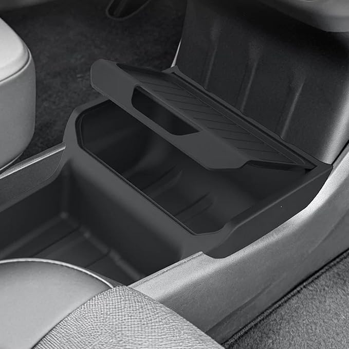 Center Console Organizer Compatible for Tesla 2025 Model Y Standard, Car Storage Organizer for Under Center Console, Car Accessories, Black Console Tray