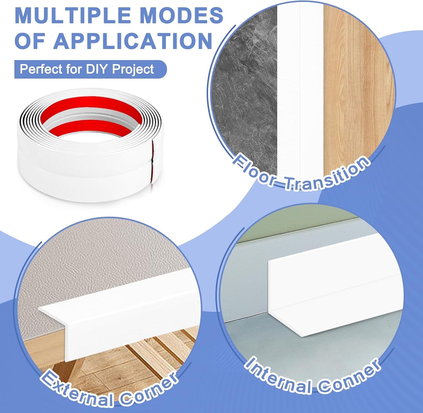 Wall Corner Protector Moulding Trim Peel and Stick Wall Corner Guards Trim Flexible Self Adhesive Edge Protector Moulding, 1.6 in x 20 Ft, White