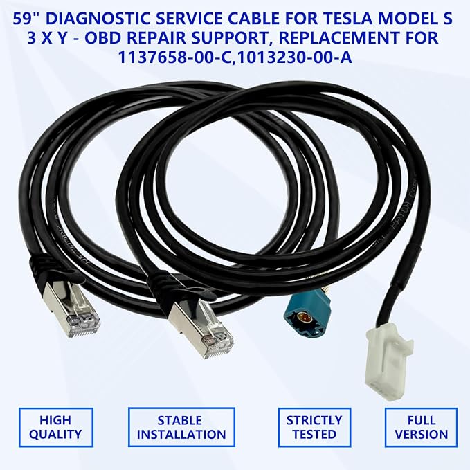 ZKTOOL 59" Diagnostic Service Cable for Tesla Model S 3 X Y - OBD Repair Support, Replacement for 1137658-00-C,1013230-00-A