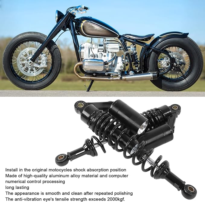 Keenso 13.5 Inch Aluminum Motorcycle Shock Absorbers, ATV Suspension, Universal Fit, Smooth Action, All Alloy Construction, Dirt Bikes, Sport Bikes, Go Kart, Quad, Comfort Damper