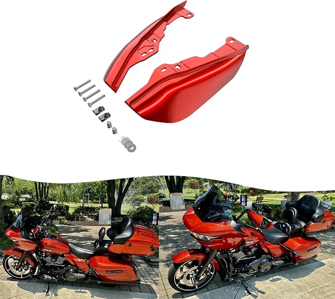 Advanblack 2024 RG Mid Frame Air Deflectors Compatible for Harley Touring Street Glide, Road King, Electra Glide, 2009-2025(Whiskey Fire)