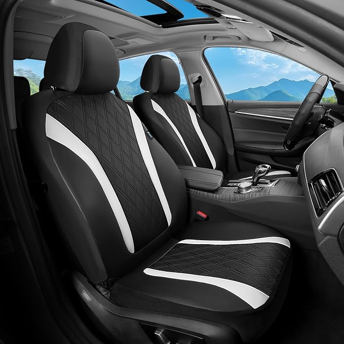 FLORICH Seat Covers, Car Seat Covers Full Set, Waterproof Leather Car Seat Protector, Front and Rear Seat Covers for Cars, Automotive Seat Covers Universal Fit for Most Cars Truck SUV