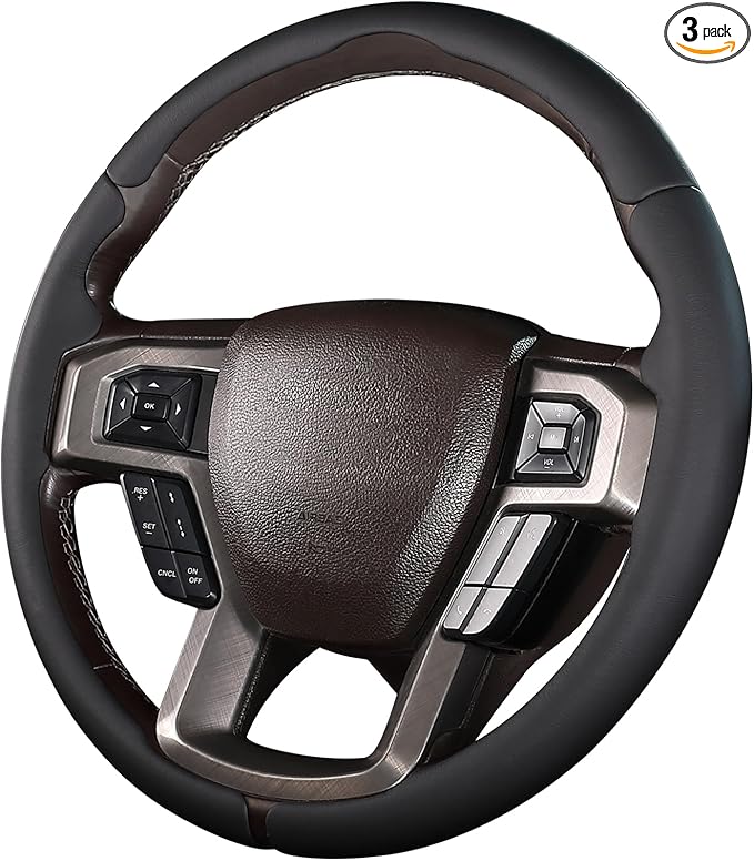 Steering Wheel Cover for Ford F150 2015-2020/F250 2017-2021/F350 2017-2021/F450 2017-2021/F550 2017-2021/Ford Expedition 2018-2021 Custom-fit Car Steering Wheel Cover for Ford Steering Wheel Protector