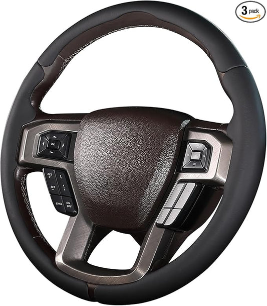 Steering Wheel Cover for Ford F150 2015-2020/F250 2017-2021/F350 2017-2021/F450 2017-2021/F550 2017-2021/Ford Expedition 2018-2021 Custom-fit Car Steering Wheel Cover for Ford Steering Wheel Protector