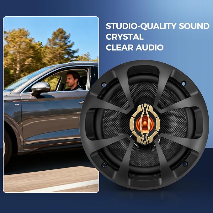 2026 Upgraded 6.5 Inch Car Speakers, 800W Max, 200W RMS, 4 Ohm, 6.5 Speakers Compatible with Universal Fit for Most Cars, 30 Minutes Easy Install - Turn Your Car into a Concert Hall(Pair)