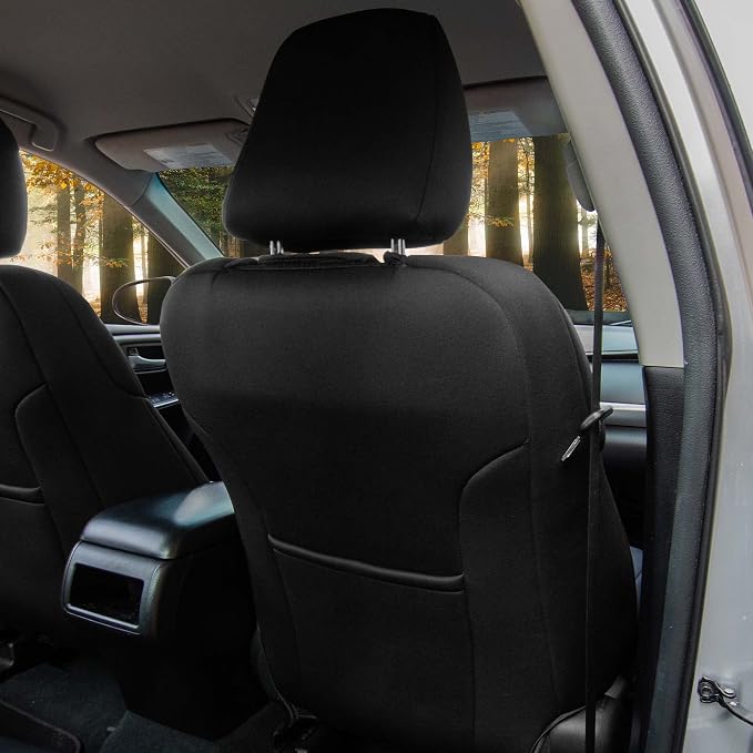 FH Group Custom Fit Seat Covers Specifically Made for 2012 - 2017 Toyota Camry LE | SE | XSE | XLE - Ultraflex Neoprene Waterproof Car Seat Cover, Front Set Black