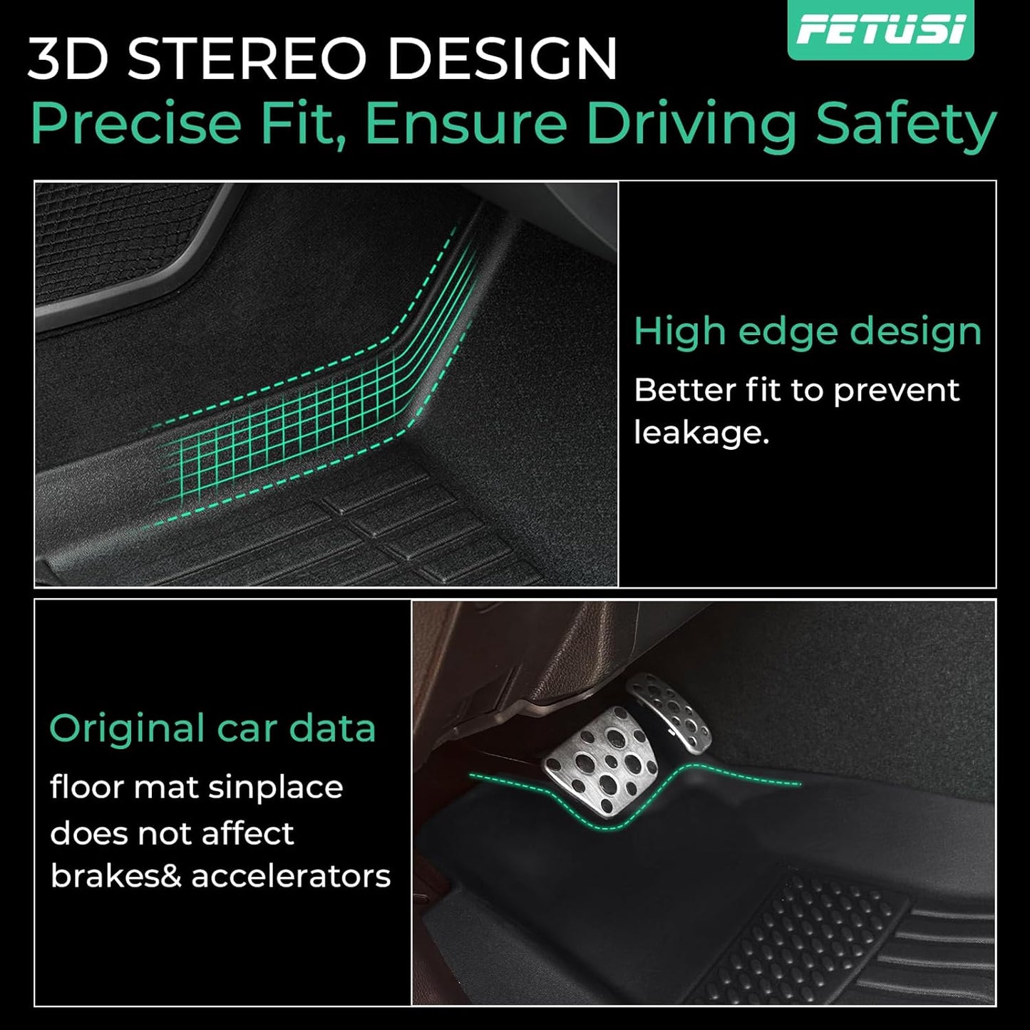 Floor Mats Fit for Toyota Tacoma 2024 2025 Double Cab (Not fit Hybrid),All Weather Floor Liner for Tacoma TPE Custom Fit Car Mats Front&Rear 2 Row Tacoma Accessories Car Mats,Black