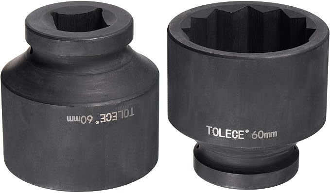 uxcell 1-Inch Drive 60mm 12-Point Impact Socket, CR-MO Steel 84mm Length, Standard Metric Sizes