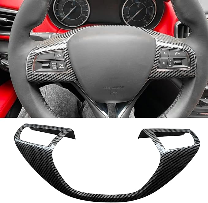 YOCTM ABS Black Carbon Fiber Look Cover Trim Decorative Strip for Maserati Levante 2016 2017 2018 2019 2020 2021 Ghibli 2014 2015 2016 2017 2018 2019 2020 2021 Interior Sets