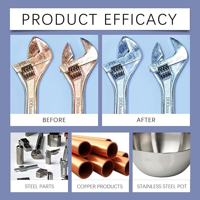 Highly Concentrated Steel Rust Remover, 2026 Upgraded Multipurpose Rust Remover Spray for Metal, Powerful Stainless Steel RustRemover, for Tools, Stainless Steel, Automotive Parts (2pcs)