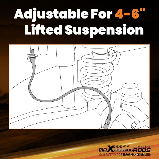 maXpeedingrods Extended Brake Lines for Ford F-250 F-350 Super Duty 4WD 2008-2016 w/4-6" Lift, Front Stainless Steel, DOT Approved