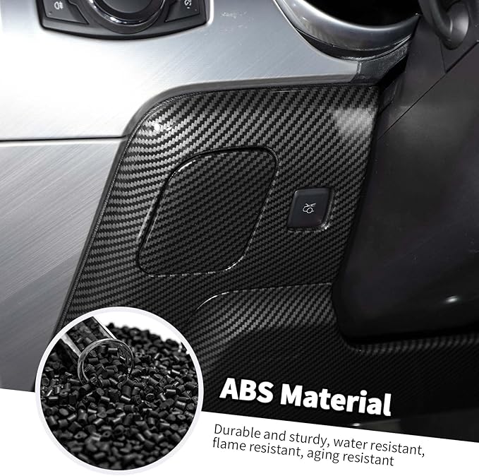 Jimen Compatible with Ford Mustang 2015-2023, 4PCS Center Console Under Panel Cover Trim (Carbon Fiber)