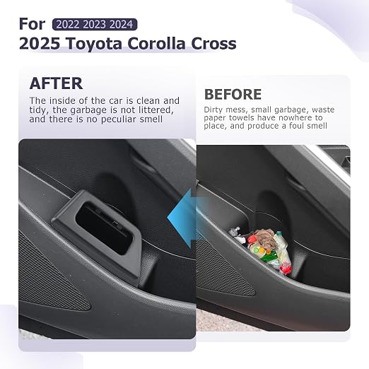 LUWU Car Trash Can with Lid - Portable Mini Dustbin Garbage Bin for Toyota Corolla Cross Interior Accessories (Right)