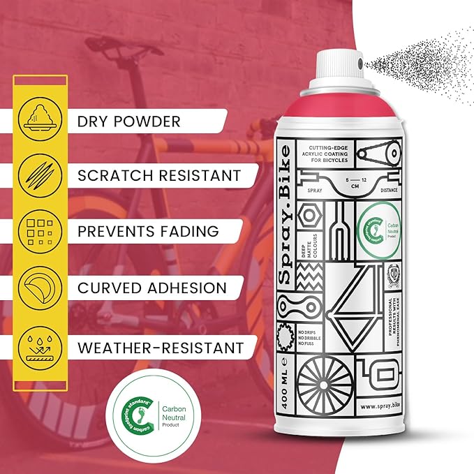 Spray.Bike Spray Paint | Designed Mainly for Bicycles | Multi-Use Acrylic Spray Paint for Metal, Plastic | High Coverage Bike Paint, 400ml
