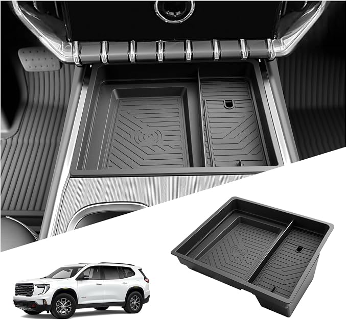 SKTU for 2024 2025 2026 GMC Acadia Center Console Organizer for 2024 2025 2026 GMC Acadia (Elevation/AT4) Front Console Tray 2024 2025 2026 Acadia Accessories ABS Durable Insert Tray (Not for Denali)