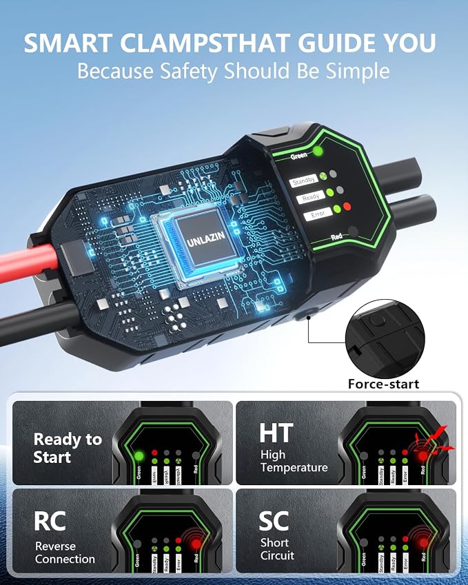 X8 10000A Portable Jump Starter with Force Start, All Gas & Diesel Engines | 12V Car Starter Jump Box & Battery Starter Booster, QC 3.0 Quick Charge, LED Light, Passenger Car, RV, ATV, Motorcycle