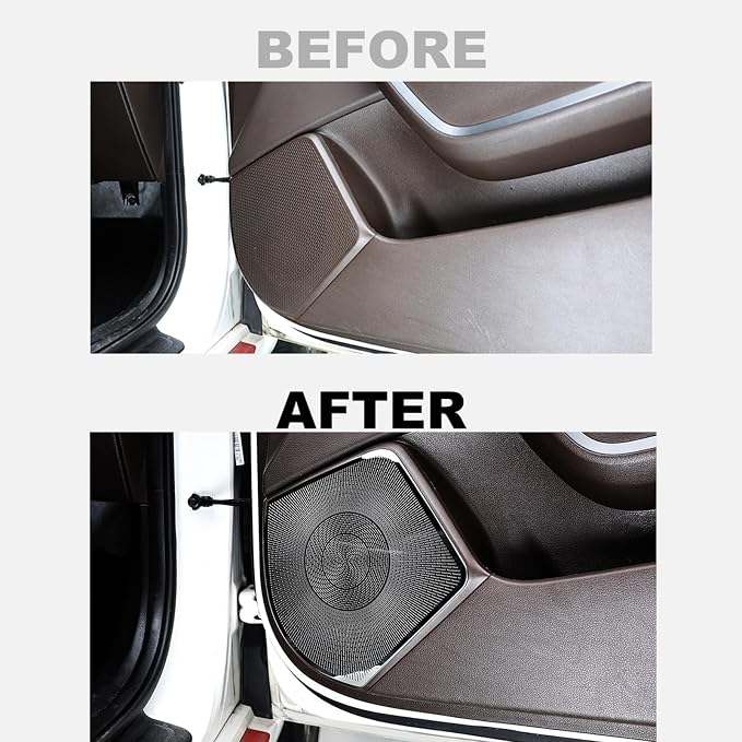 Stainless Steel Door Speaker Decoration Covers Trim Compatible with KIA Soul 2020-2025 Accessories (Black)
