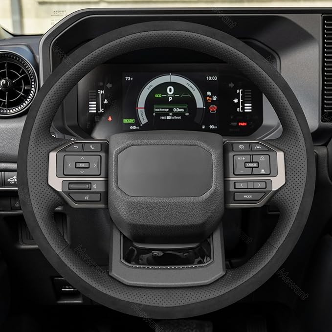 MEWANT Hand Stitch Steering Wheel Cover for Toyota Land Cruiser 2024-2026, Custom Fit DIY Wrap Interior Accessories