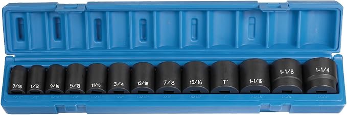 Grey Pneumatic Corp 1312 1/2'' Drive Standard Length Fractional Set - 13 Piece