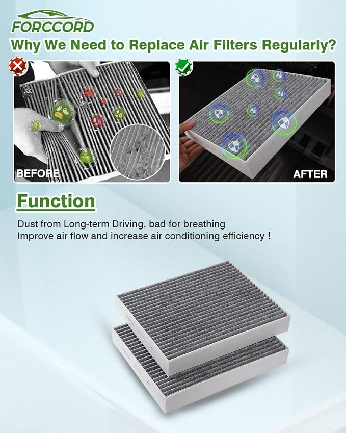 Air Filter Kit for 2020-2026 Explorer Replace#FCA10242 CF12772 | Cabin & Engine Air Filter,2020-2026 Explorer 2.3/3.0L,Activated carbon cabin filter, high-density air filter,OEM replacement