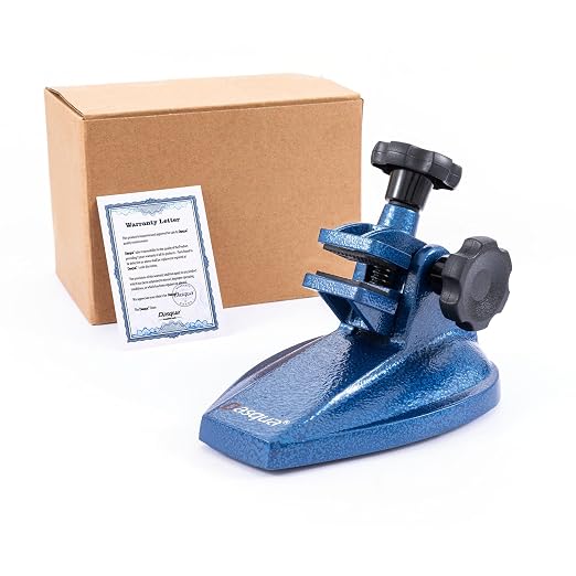 Dasqua Precision Micrometer Stand, Professional-Grade Cast Iron Base, Holds Micrometers, Non-Slip Rubber Clamp, Fully Adjustable