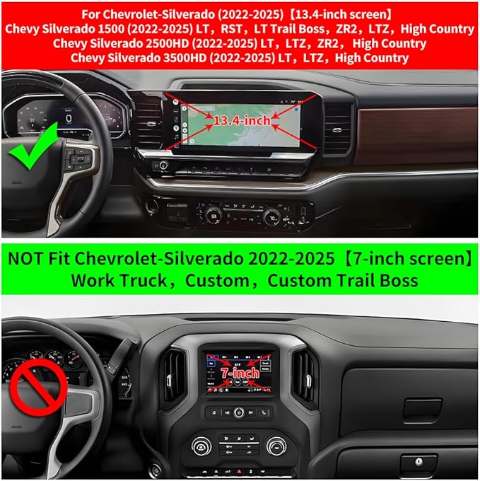 Car Magnetic Phone Mount for Chevrolet Chevy Silverado 1500 2022 2023 2024 2025 2026 and 2500HD 3500HD 2024-2026 [NOT Fit Work Truck.Custom] Auto Accessories Cellphone Holder Fast 15W Wireless Charger