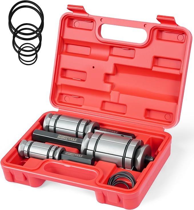 DAYUAN Upgraded 3 Pcs 1-1/8 inch to 3-1/2 inch Exhaust Pipe Expander Tool Set, Tail Pipe Spreader Kit Compatible with Most Vehicles and Trucks Red Case