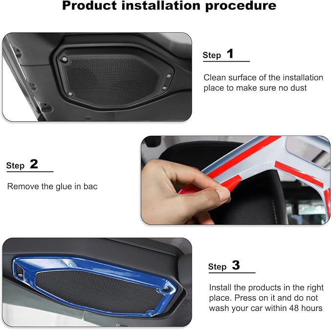 RT-TCZ A Pillar Speaker Trim Cover & Roof Speaker Audio Trim Cover Ring Kit Decoration Interior Accessories for Jeep Wrangler JL JLU & Gladiator JT 2018-2022,Blue